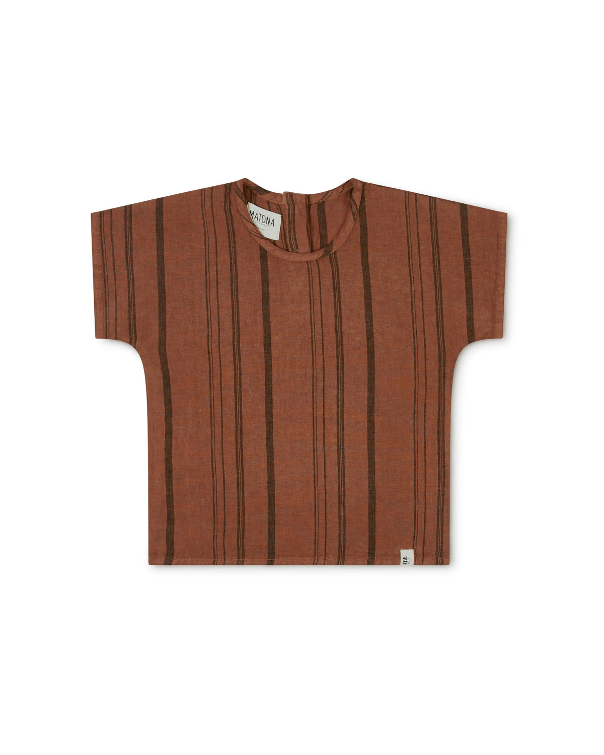 Matona Arlo T-Shirt Sienna Striped - Linen Shirt Striped