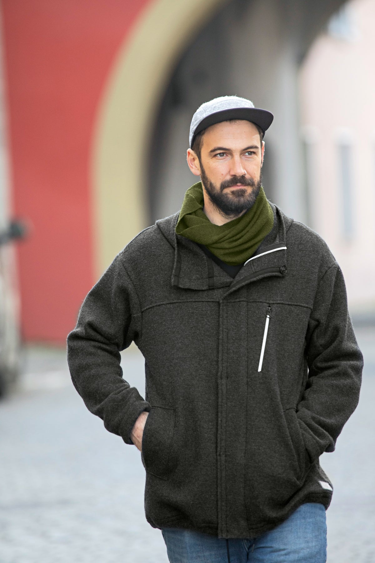 Disana Boiled Wool Outdoor Parka Men Anthracite - Boiled Wool Coat Men Dark Grey