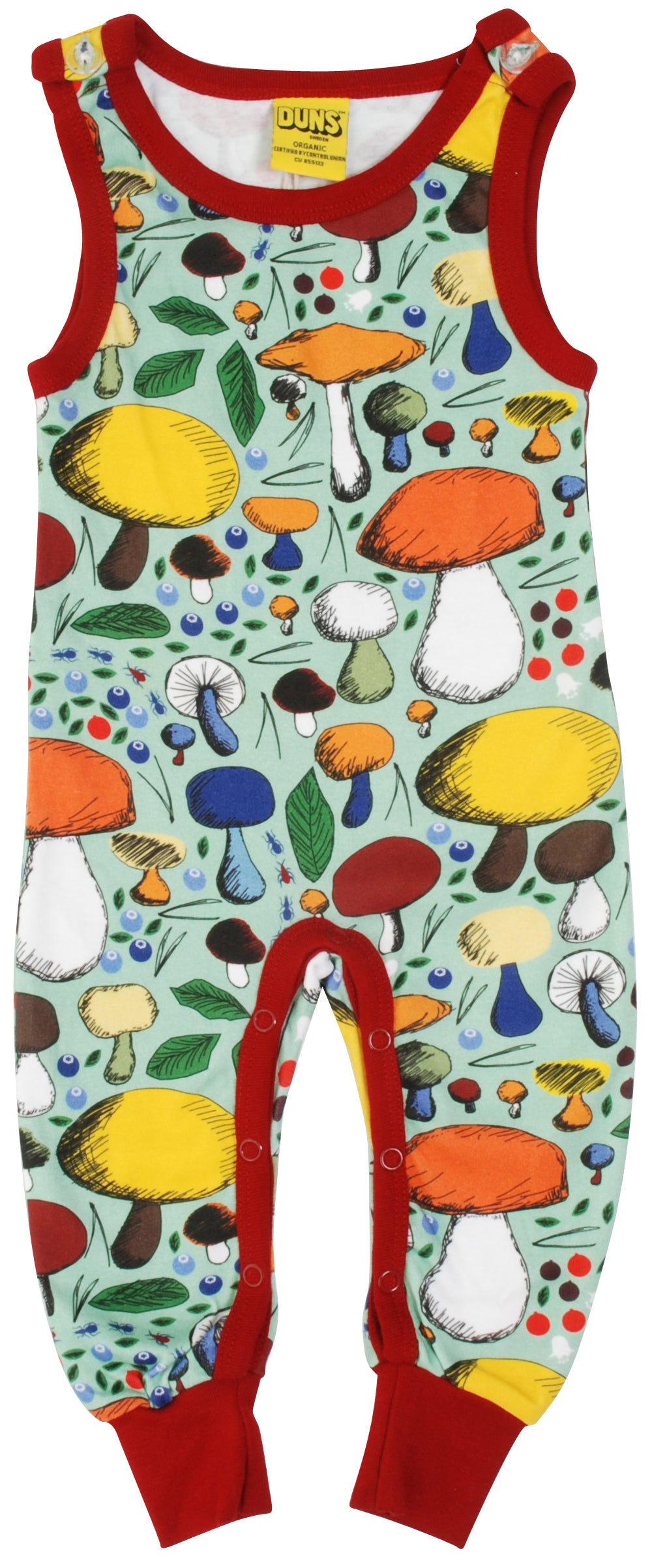 Duns Sweden - Playsuit Mushroom Forest Jade - Dungaree Mushrooms