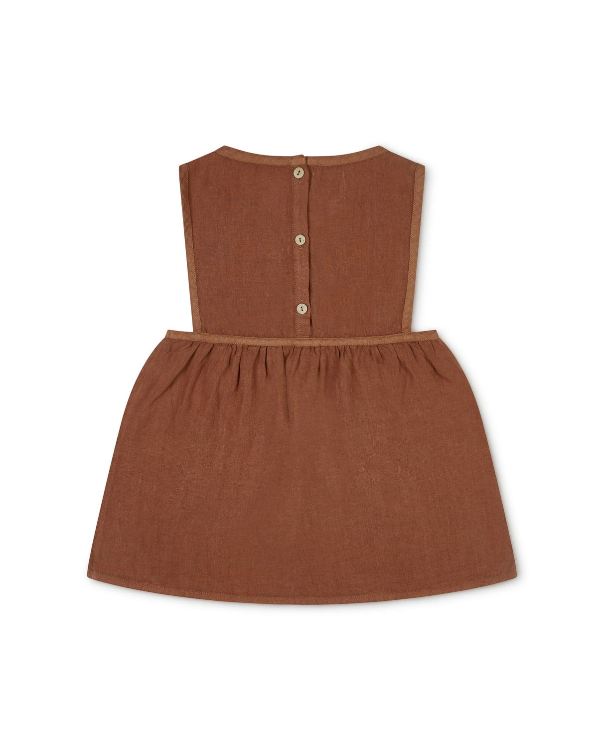Matona Nora Pinafore Dress Sienna - Linnen Jurk Bruin