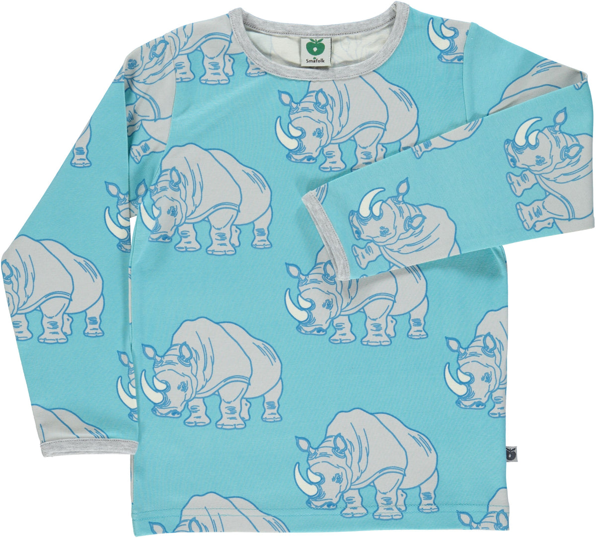 Smafolk Longsleeve Light Blue Rhino - Rhinoceros