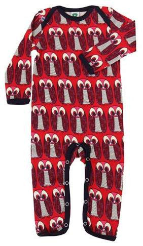 Smafolk - Jumpsuit Red Owls - Red with Owls