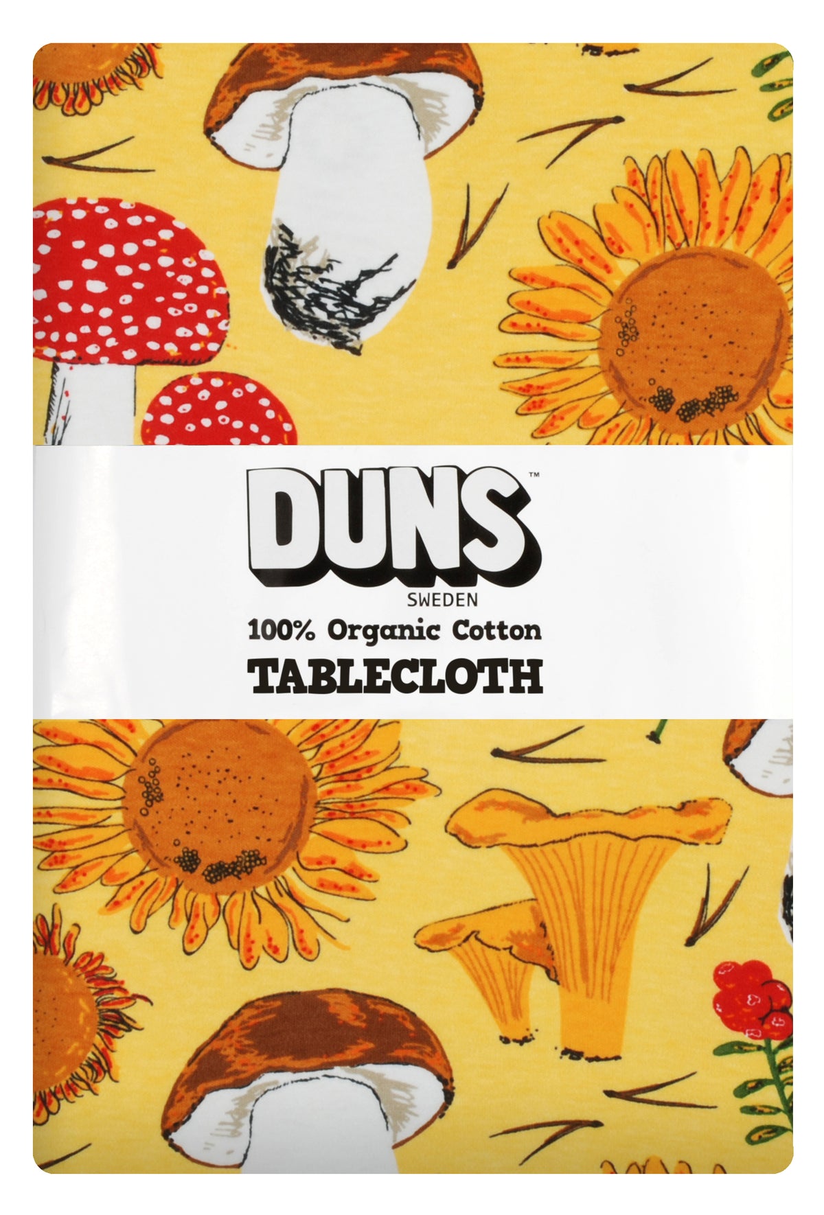 Duns Sweden 식탁보 해바라기 &amp;amp; 버섯 선샤인 옐로우 - 식탁보 해바라기와 버섯
