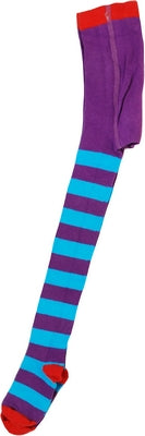 Duns Sweden Tights Purple/Blue Red Toe - Purple/Blue striped tights