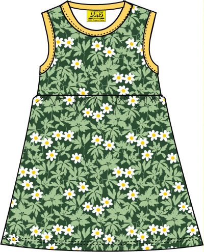 Duns Sweden - Sleeveless Gather Dress Wood Anemone Green - Swinging dress Wood Anemone Green